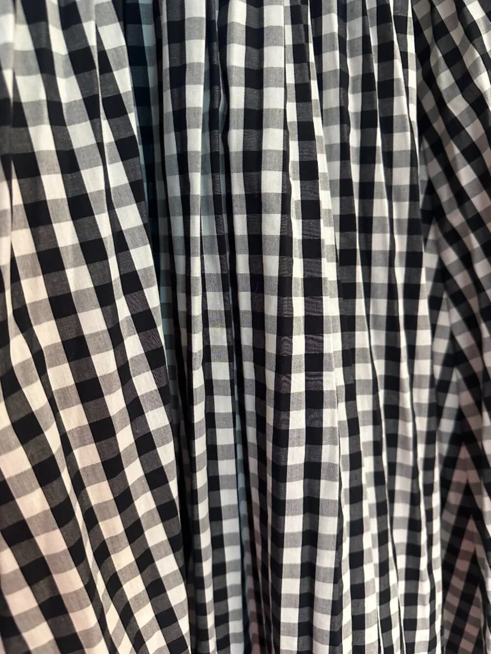 J.Crew Gwyneth Pleated Skirt in Gingham Black and White Sz M